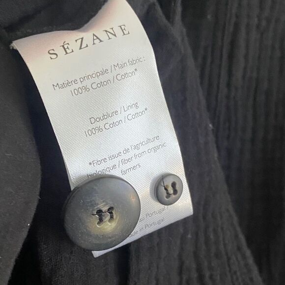 Elegant Black Button-Up Skirt Sezane Hayda Noir - Picture 5 of 6